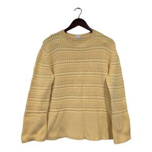 Gap Women's Relaxed Mixed-Stitch Tunic Sweater Split Hem Havanna Yellow Sz S